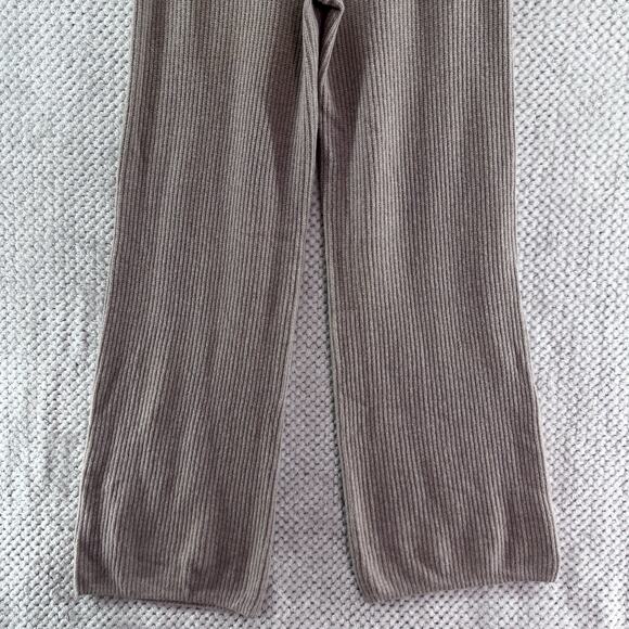 Gap Pants Womens S Tall Cool Brown Knit High Rise Wide Leg PullOn Sweatpants - Picture 7 of 14